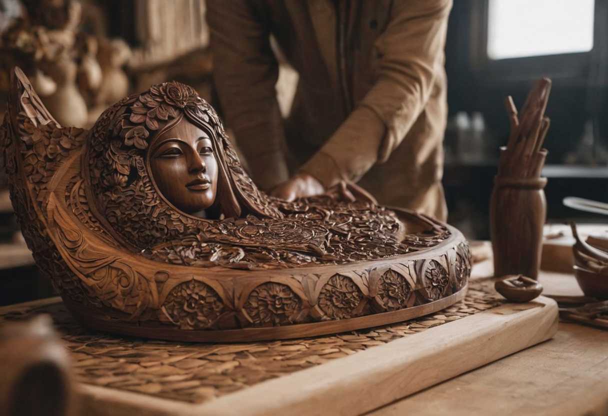 Saroni Davis, sculpteur sur bois à Lima